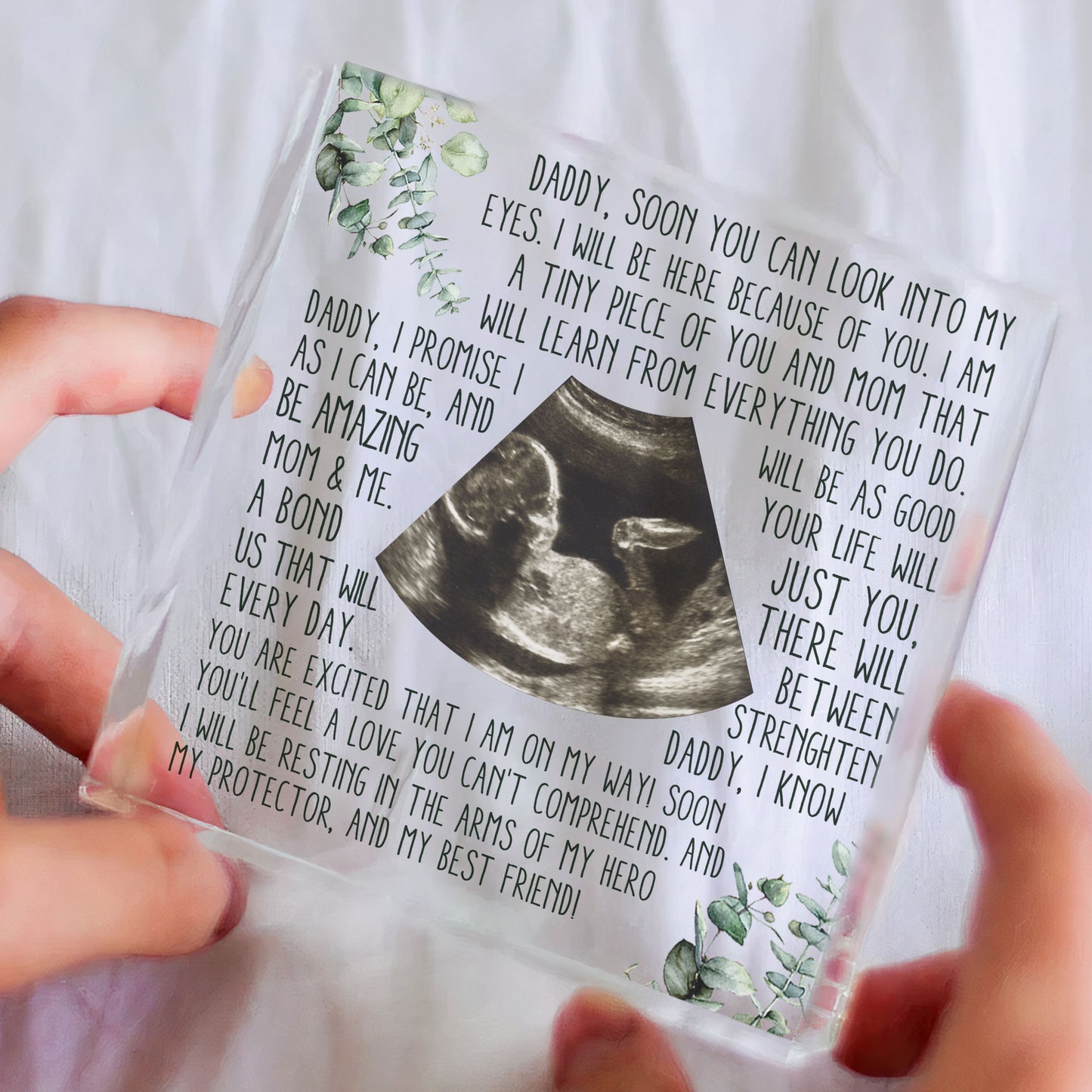 Dad To Be From Bump - Personalized Custom Square-Shaped Acrylic Photo Plaque