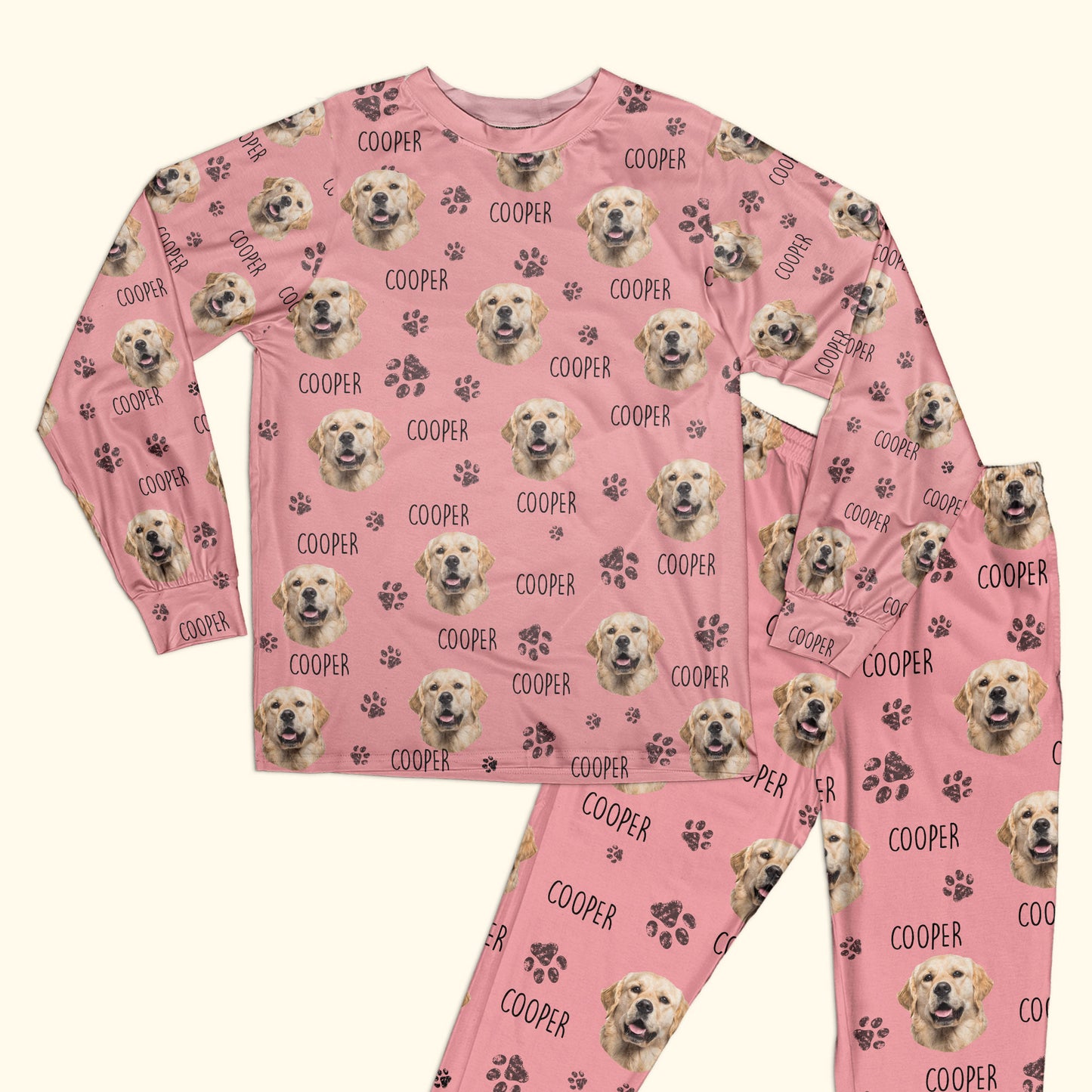 Custom Dog Face and Dog Name Dog Cat Paw - Personalized Photo Pajama S –  Macorner