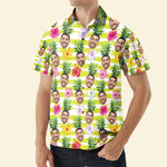 Funny Custom Face With Pineapple - Personalized Photo Hawaiian Shirt