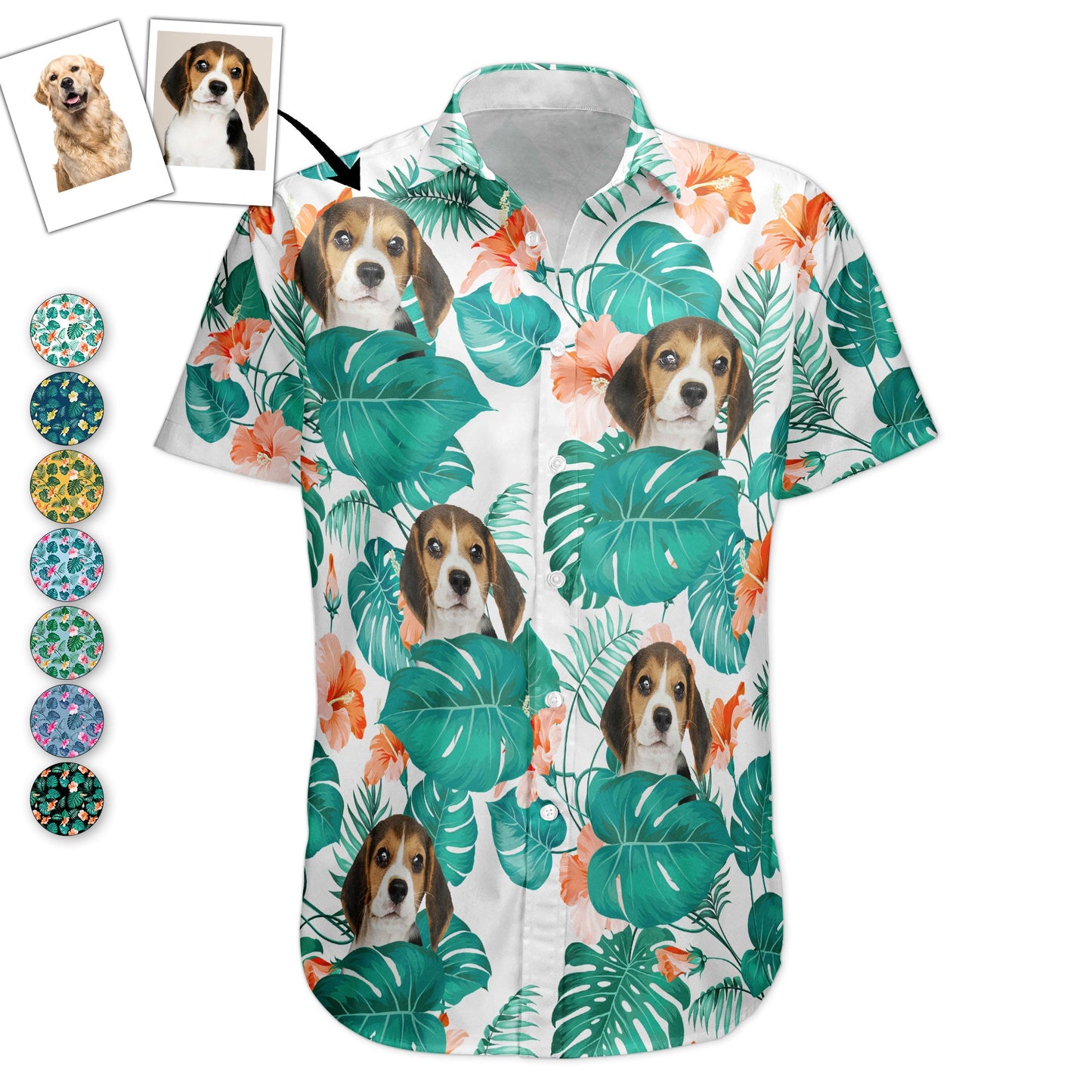 Funny Family Pet Face - Personalized Photo Hawaiian Shirt