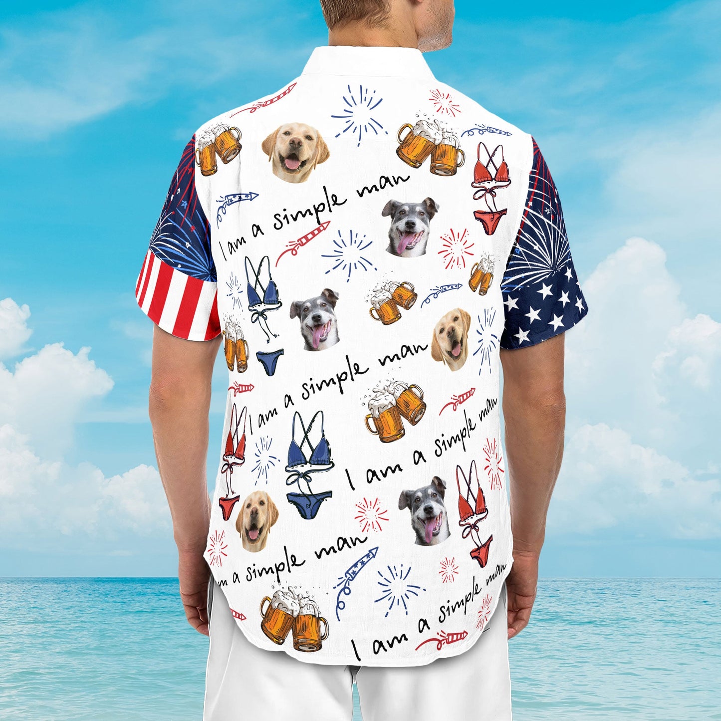 I Am A Simple Man Dog Lover - Personalized Photo Hawaiian Shirt