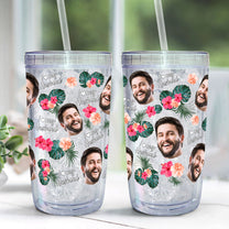 (Photo Inserted) I Love My Husband - Personalized Acrylic Insulated Tumbler With Straw