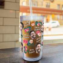 (Photo Inserted) I Love My Husband - Personalized Acrylic Insulated Tumbler With Straw