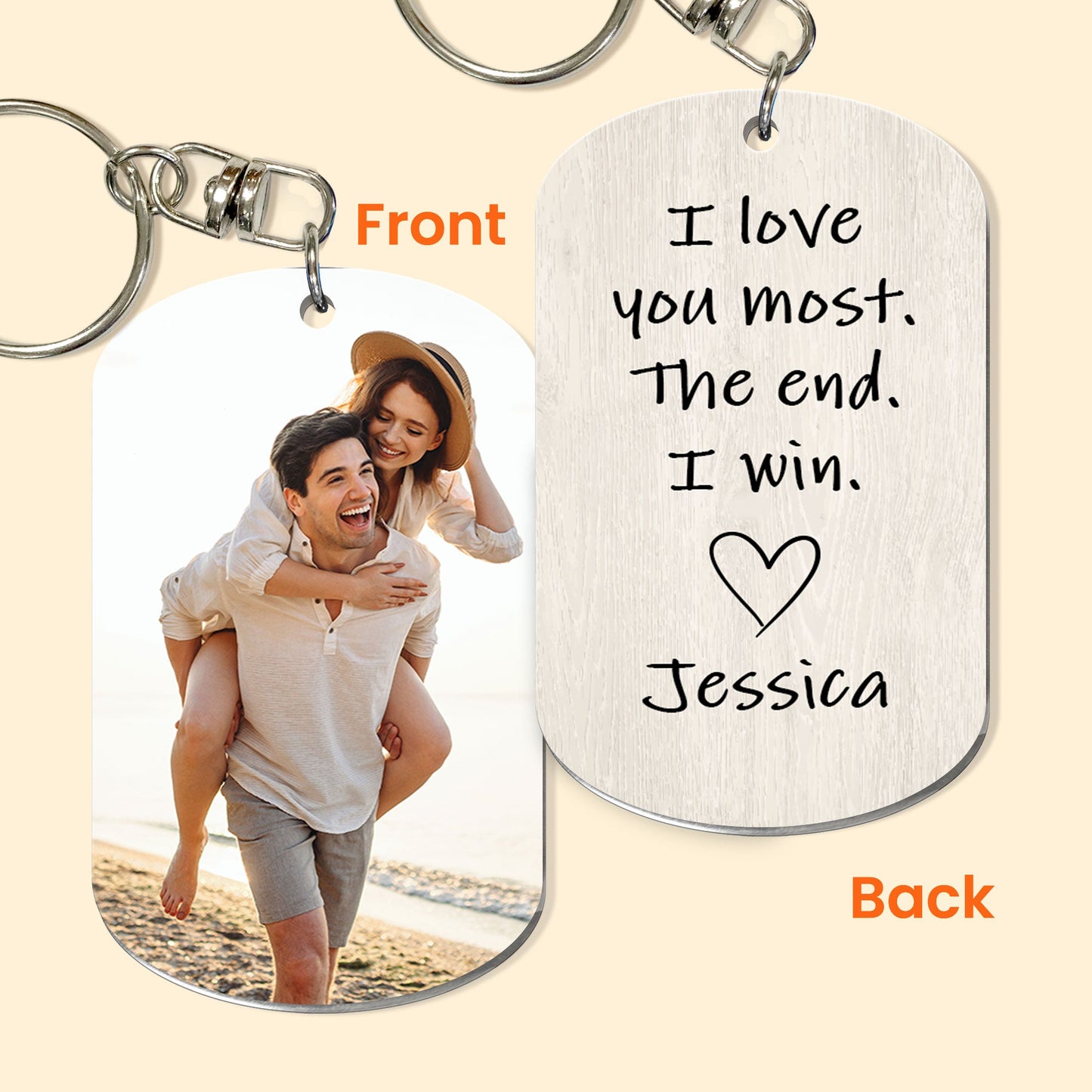 I Love You Most The End I Win - Personalized Photo Keychain