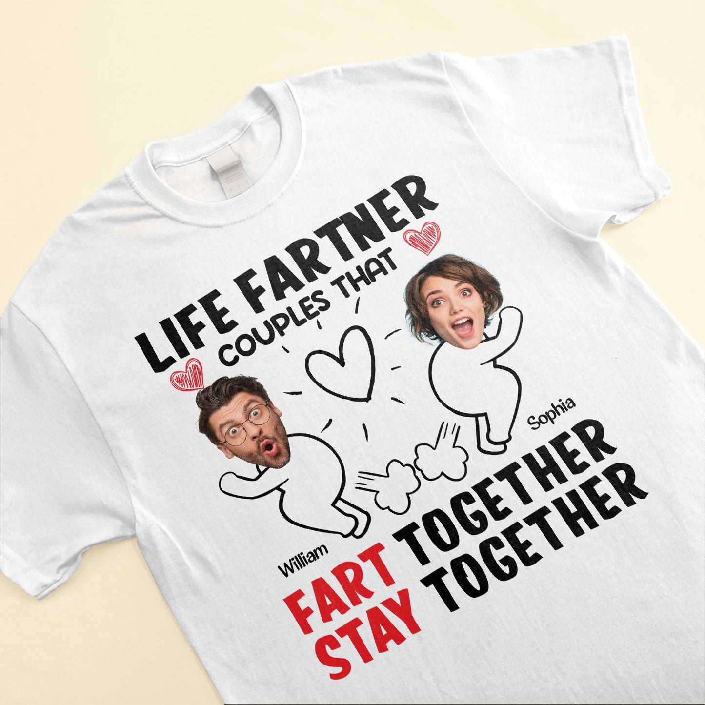 Life Fartner - Personalized Photo Matching Couple Shirts