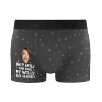 (Photo Inserted) Make My Willy Go Hard - Personalized Men's Boxer Briefs - Loving, Valentine Gift For Husband, Boyfriend, Life Partner, Lover