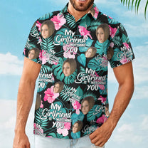 My Wife Is Watching You - Personalized Photo Hawaiian Shirt