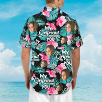 My Wife Is Watching You - Personalized Photo Hawaiian Shirt