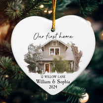 Our New Home - Personalized Heart Shaped Ceramic Photo Ornament