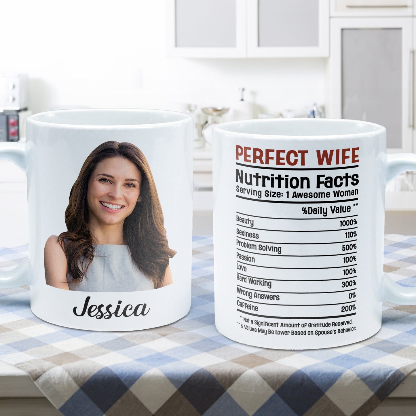 Perfect Wife Nutrition Facts - Personalized Photo Mug