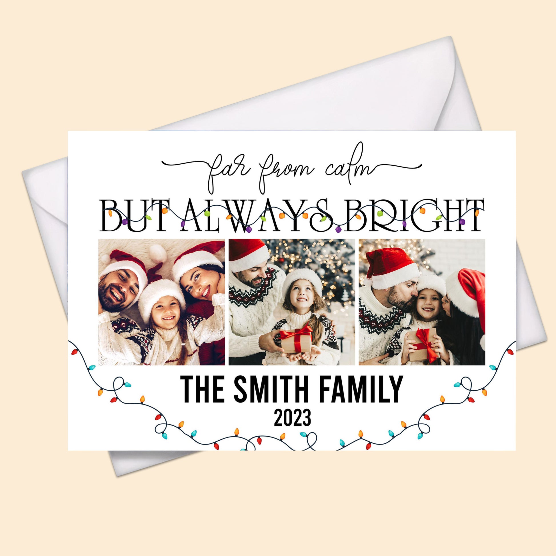 (Photo Inserted) Personalized Family Christmas Card - Gift For Family Members, Friends, And Close Neighbors - Christmas Card With Family Portrait 