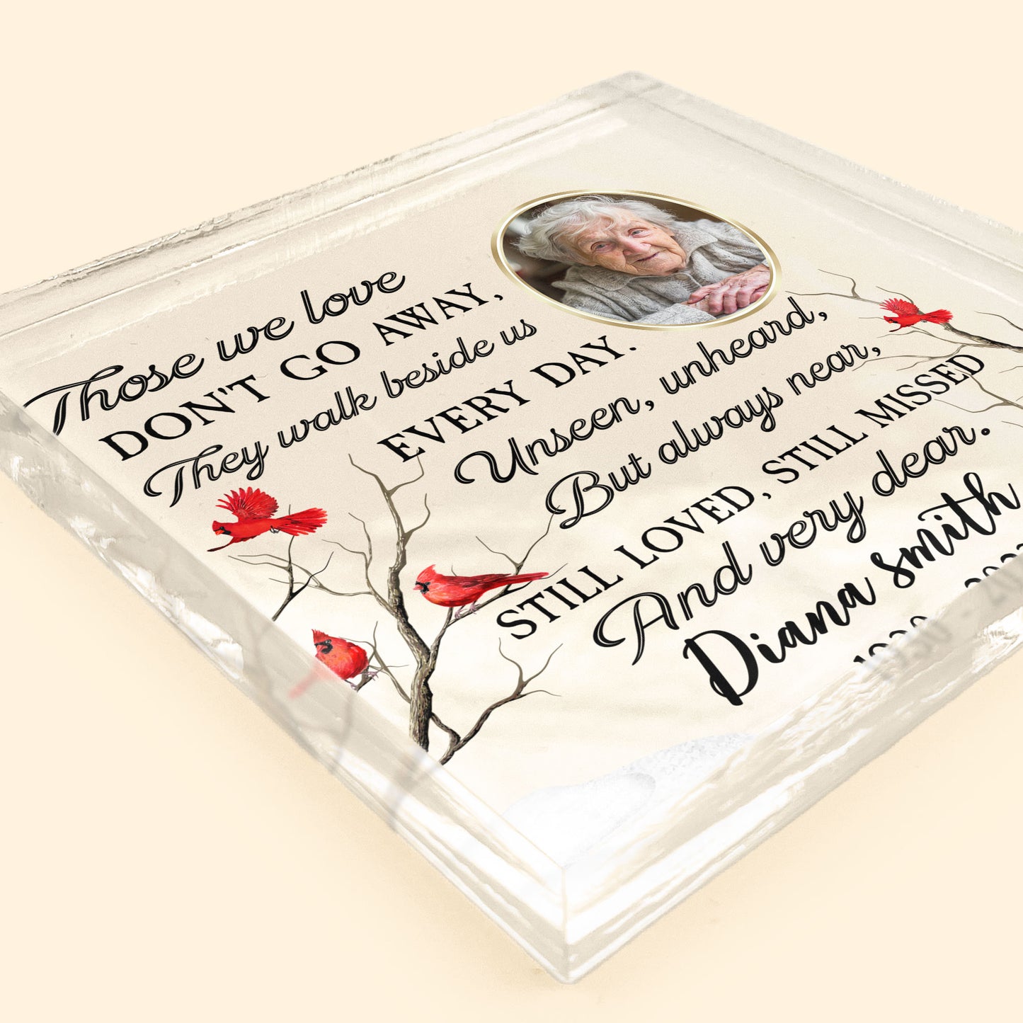 Those We Love Don't Go Away - Personalized Square-Shaped Acrylic Photo Plaque