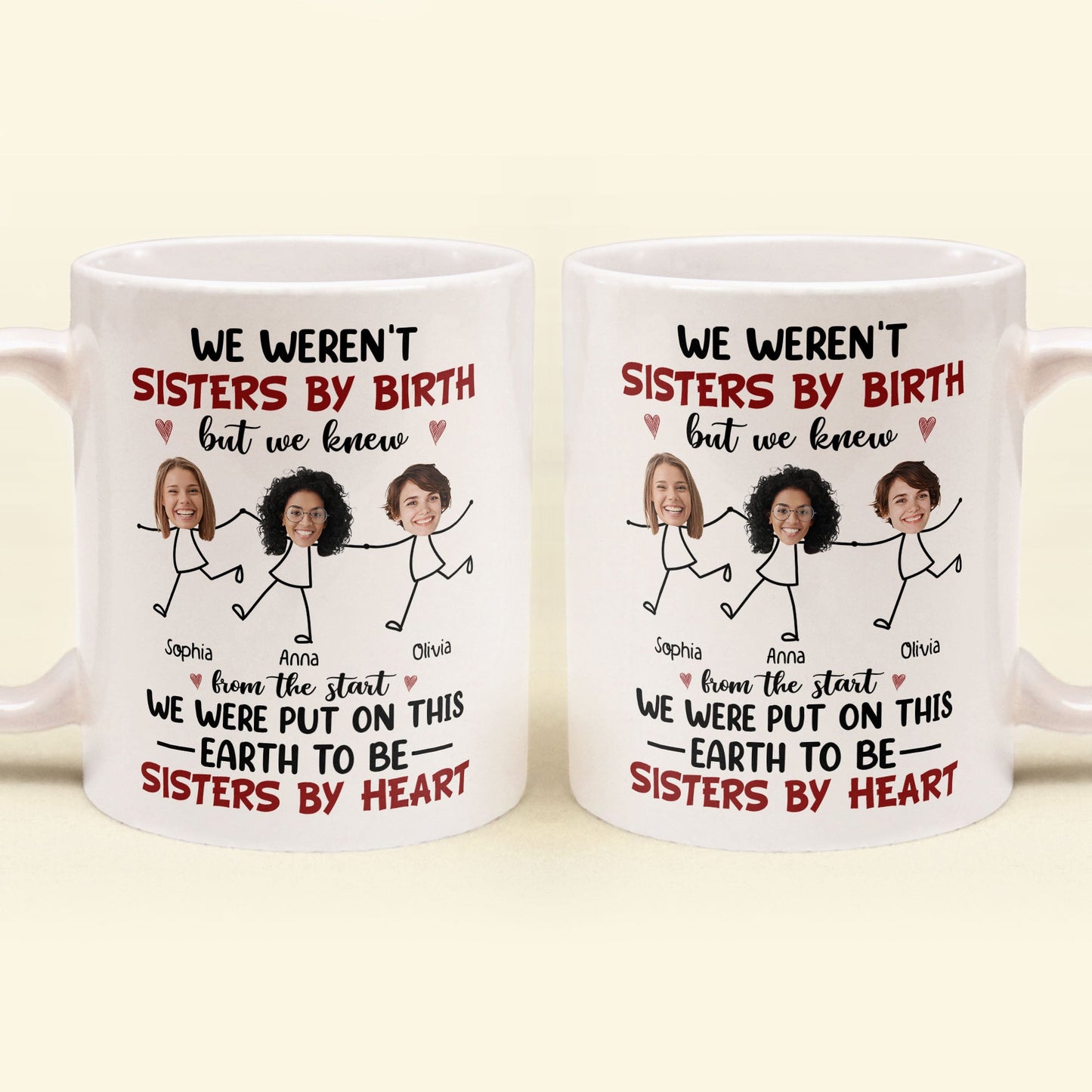 We Were Put On This Earth To Be Sisters By Heart - Personalized Photo Mug