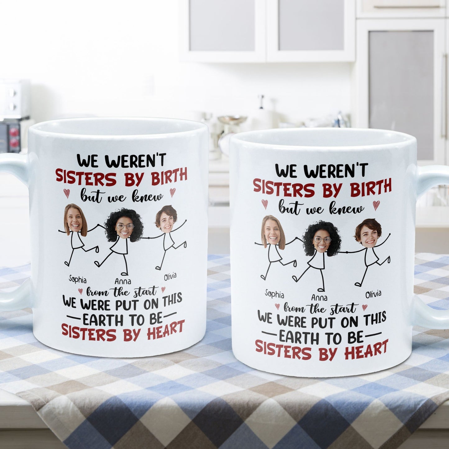 We Were Put On This Earth To Be Sisters By Heart - Personalized Photo Mug