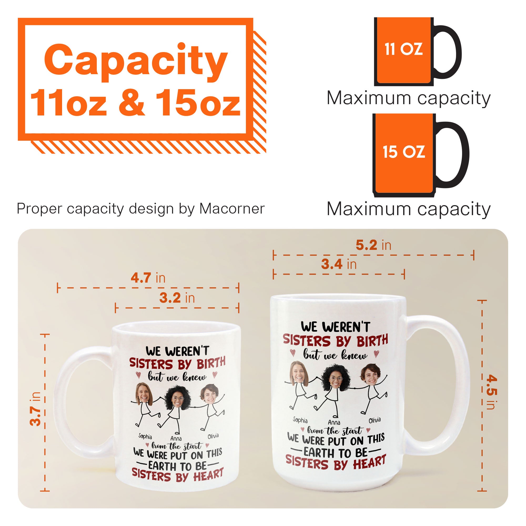 We Were Put On This Earth To Be Sisters By Heart - Personalized Photo Mug