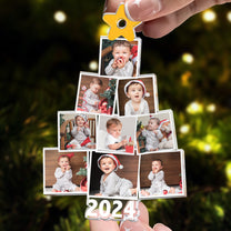 Photo Newborn Baby Christmas Tree - Personalized Babys Photo First Christmas Ornament