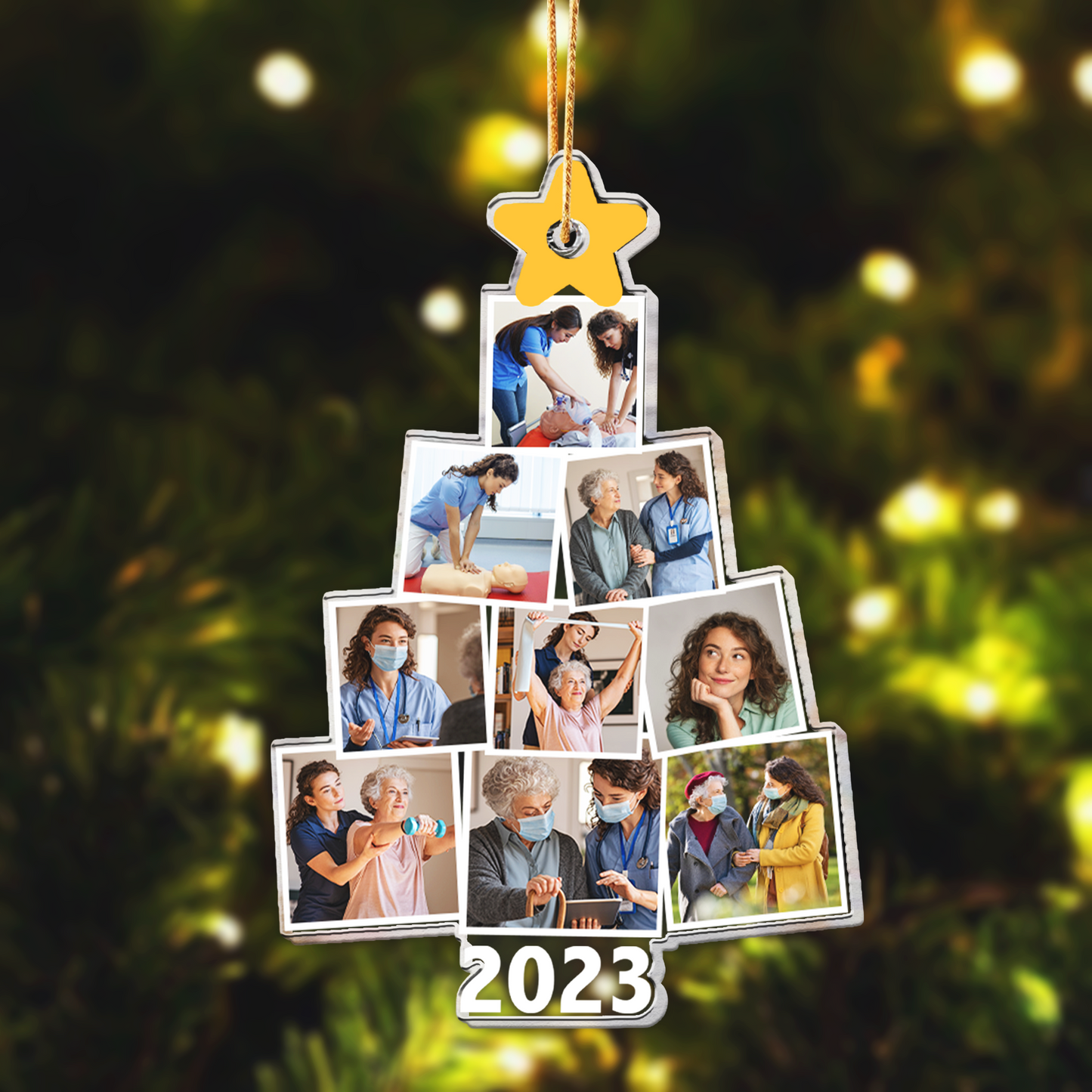 Photo Nurse Christmas Tree - Personalized Acrylic Photo Ornament