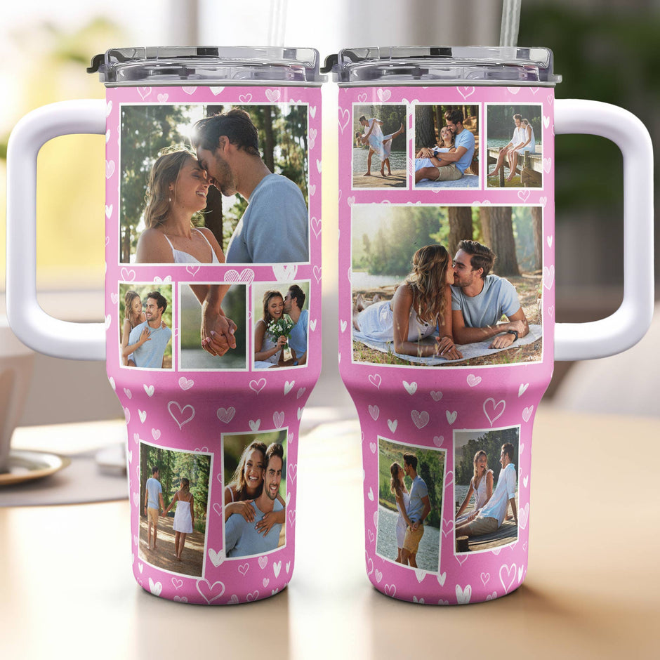 Create Your Own Personalized 40oz Tumbler for Best Friend – Photo Collage & Custom Text