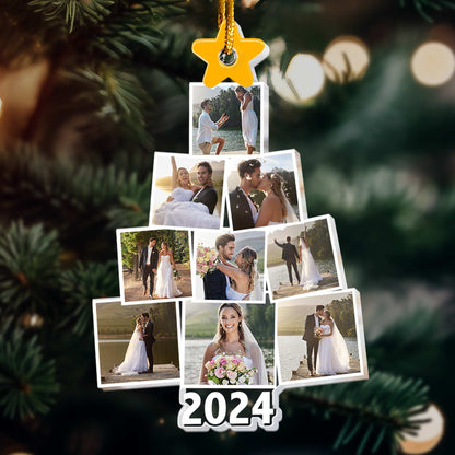 Photo Wedding Christmas Tree - Personalized Acrylic Photo Ornament