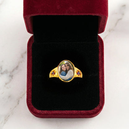 Photo-Ring-With-2-Birthstones-Mothers-Day-Gift-For-Mom-Personalized-Ring-4