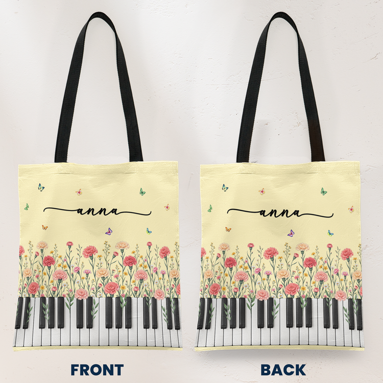 Piano,-Keyboard,-Custom-Birth-Flower-&-Name-For-Pianist,-Piano-Lovers-Personalized-Tote-Bag-2