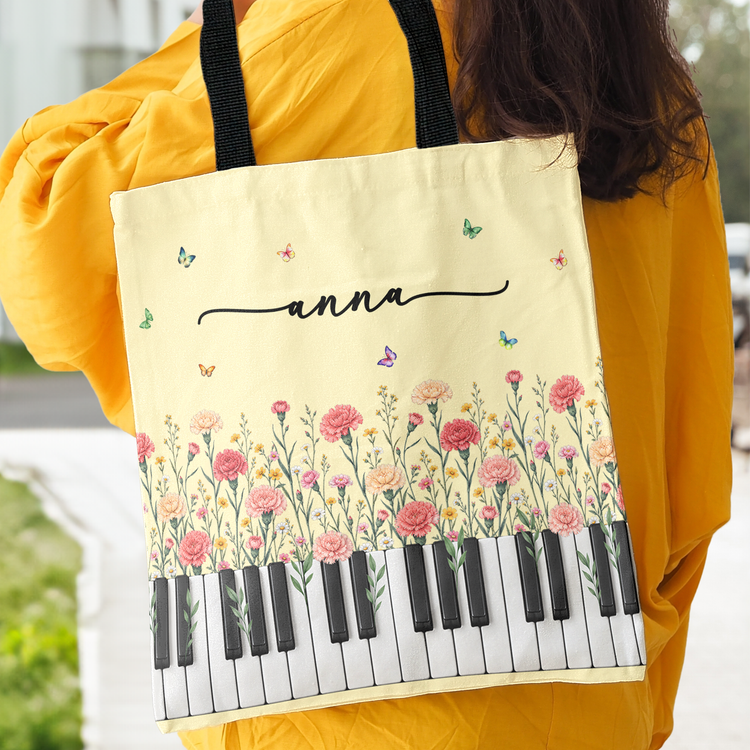 Piano,-Keyboard,-Custom-Birth-Flower-&-Name-For-Pianist,-Piano-Lovers-Personalized-Tote-Bag-4