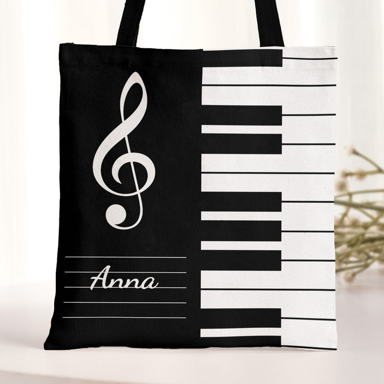 Piano,-Keyboard-Music-Custom-Name,-Gift-For-Musician,-Pianist,-Composers-Personalized-Tote-Bag-2
