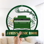 Piano-Music Room, Custom Name & Piano Type - Personalized Metal Sign 4