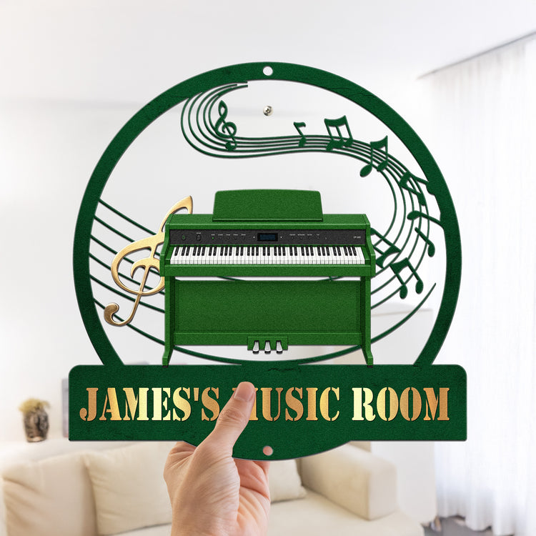Piano-Music Room, Custom Name & Piano Type - Personalized Metal Sign 4