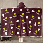 Pickleball Custom Name - Personalized Wearable Blanket Hoodie