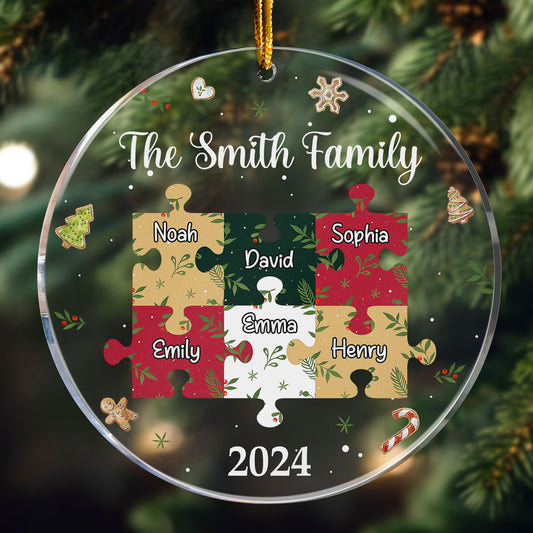 Pieces Of Family Names - Personalized Acrylic Ornament