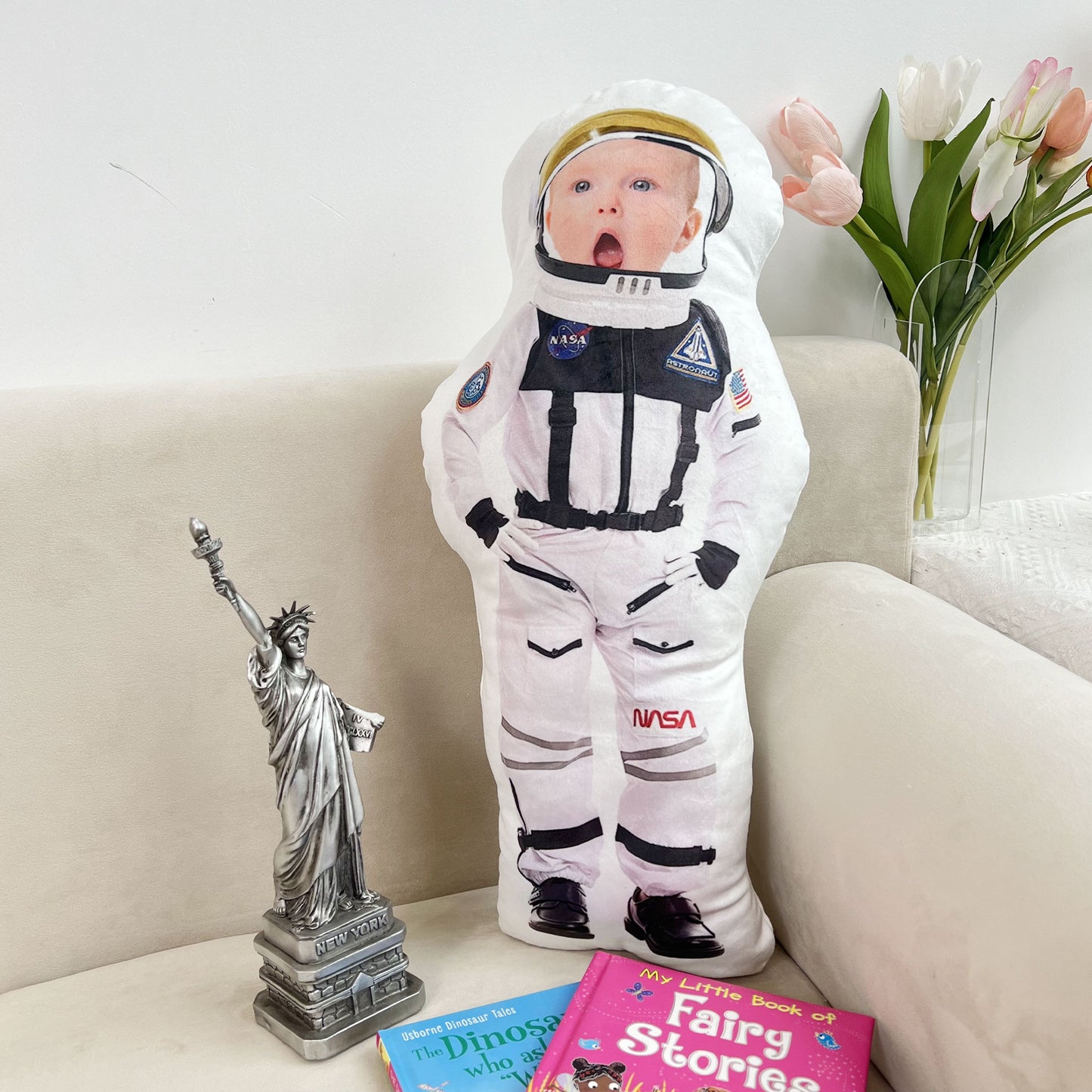 Pilot Kids Astronaut Boys Girls - Personalized Photo Custom Shaped Pillow