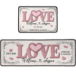 Pink Love Vintage Rose - Personalized Runner Rug