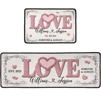 Pink Love Vintage Rose - Personalized Runner Rug