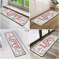 Pink Love Vintage Rose - Personalized Runner Rug