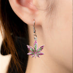 Pink Stoner Chick Magical Leaf - Personalized Acrylic Earrings