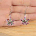 Pink Stoner Chick Magical Leaf - Personalized Acrylic Earrings