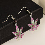 Pink Stoner Chick Magical Leaf - Personalized Acrylic Earrings