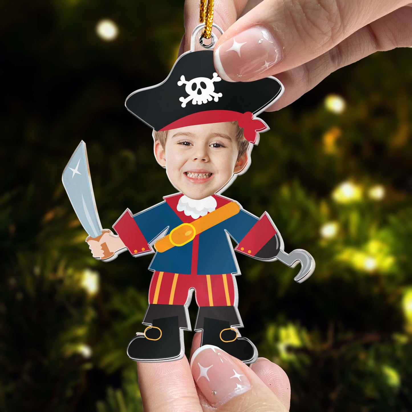 Pirate & Mermaid Kids - Personalized Acrylic Photo Ornament