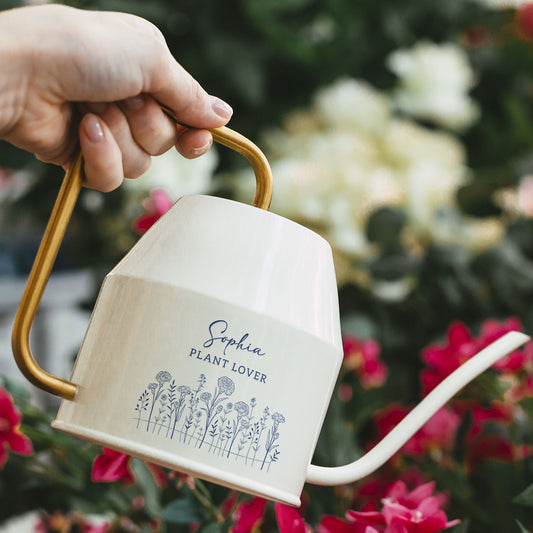 Plant Lover Custom Birth Flower & Name - Personalized Indoor Watering Can