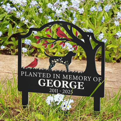 Planted In Loving Memory Of Sympathy Pet Gift - Personalized Metal Garden Stake