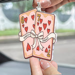 Playing Cards Valentine 6 7 - Personalized Rear View Mirror Accessory