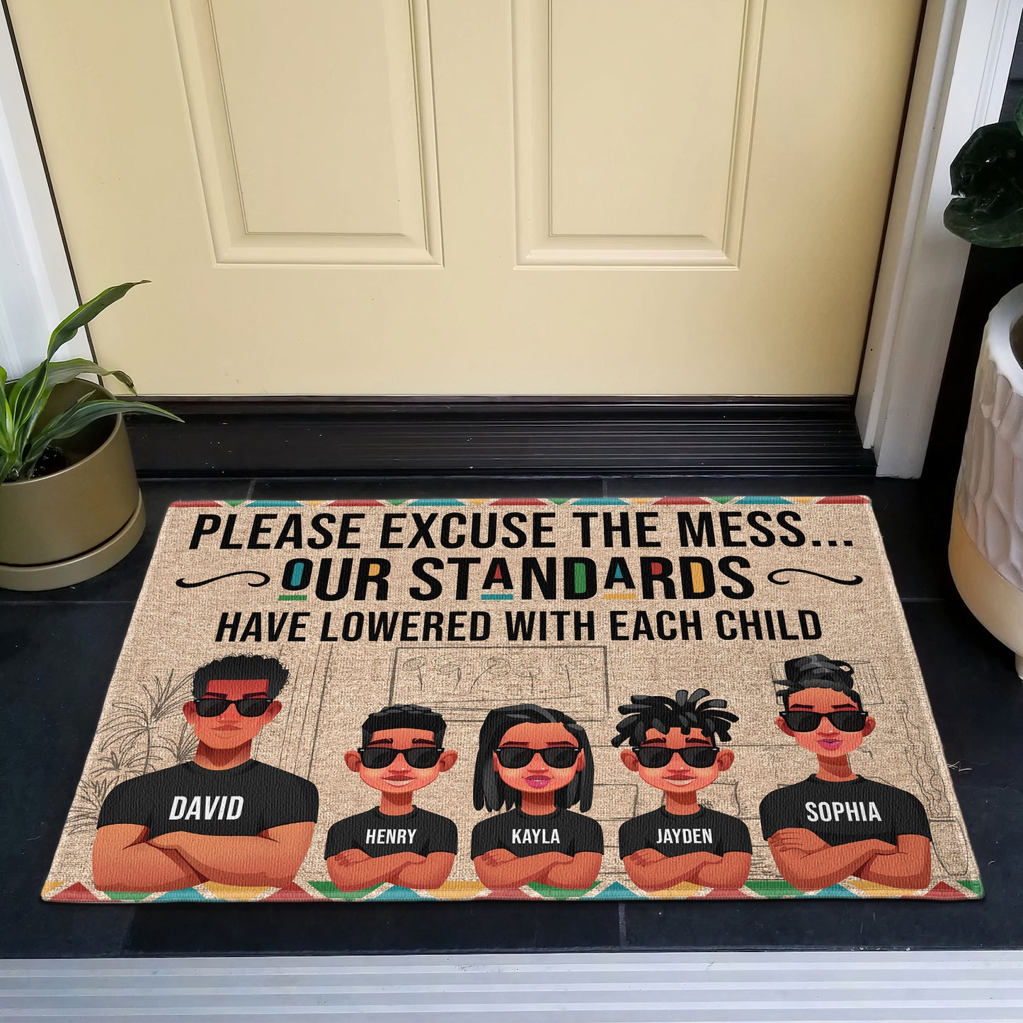 Please Excuse The Mess... - Personalized Doormat