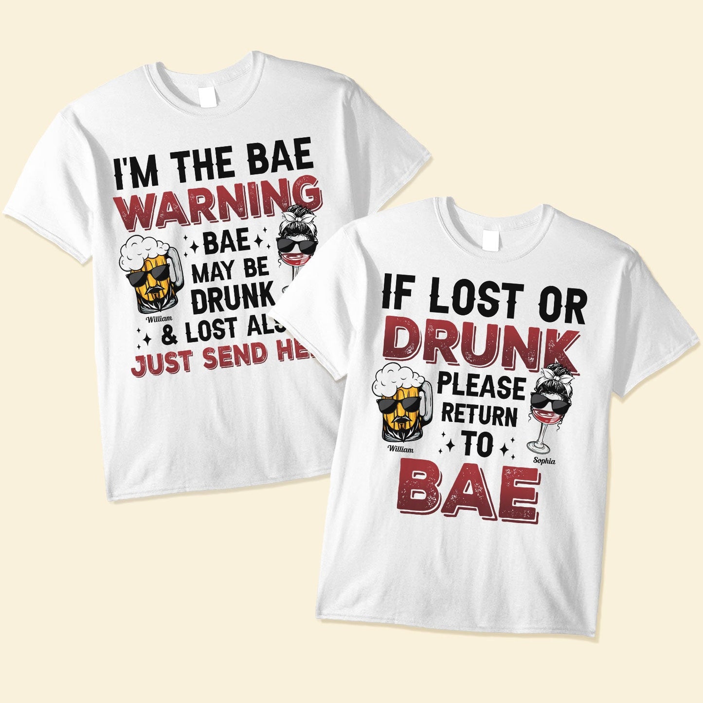 Please Return To Bae - Personalized Matching Couple Shirts