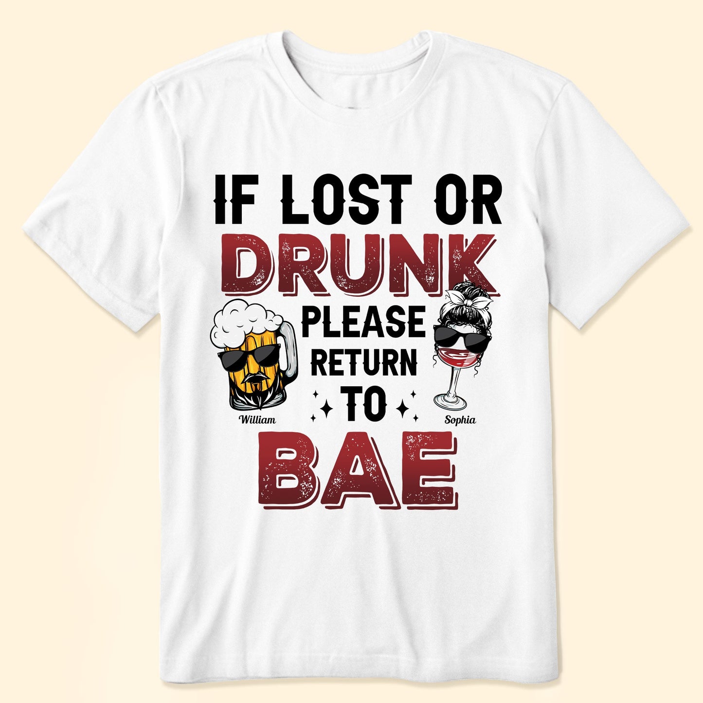 Please Return To Bae - Personalized Matching Couple Shirts