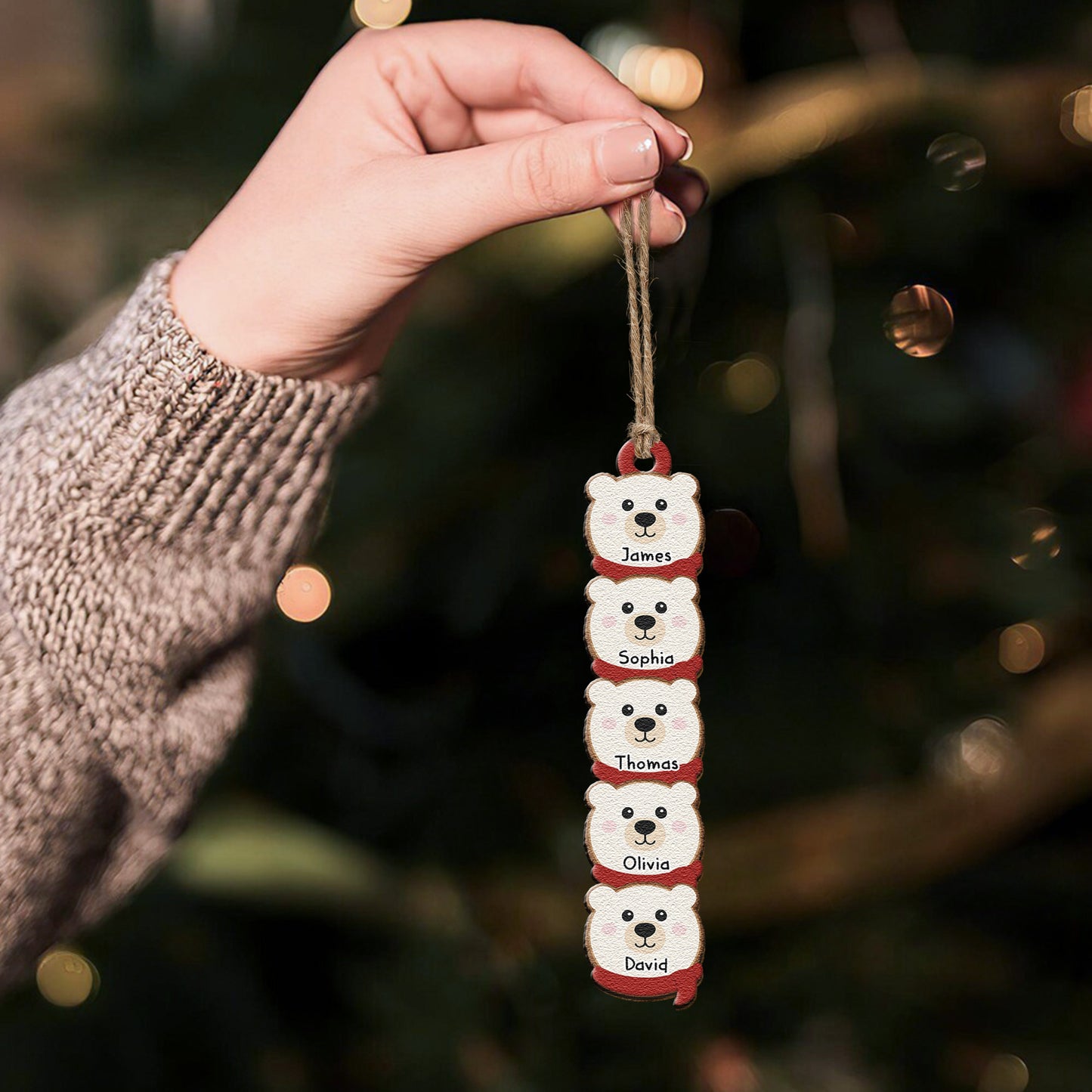 Polar Bear Family Personalized Christmas Gift - Personalized Family Ornament