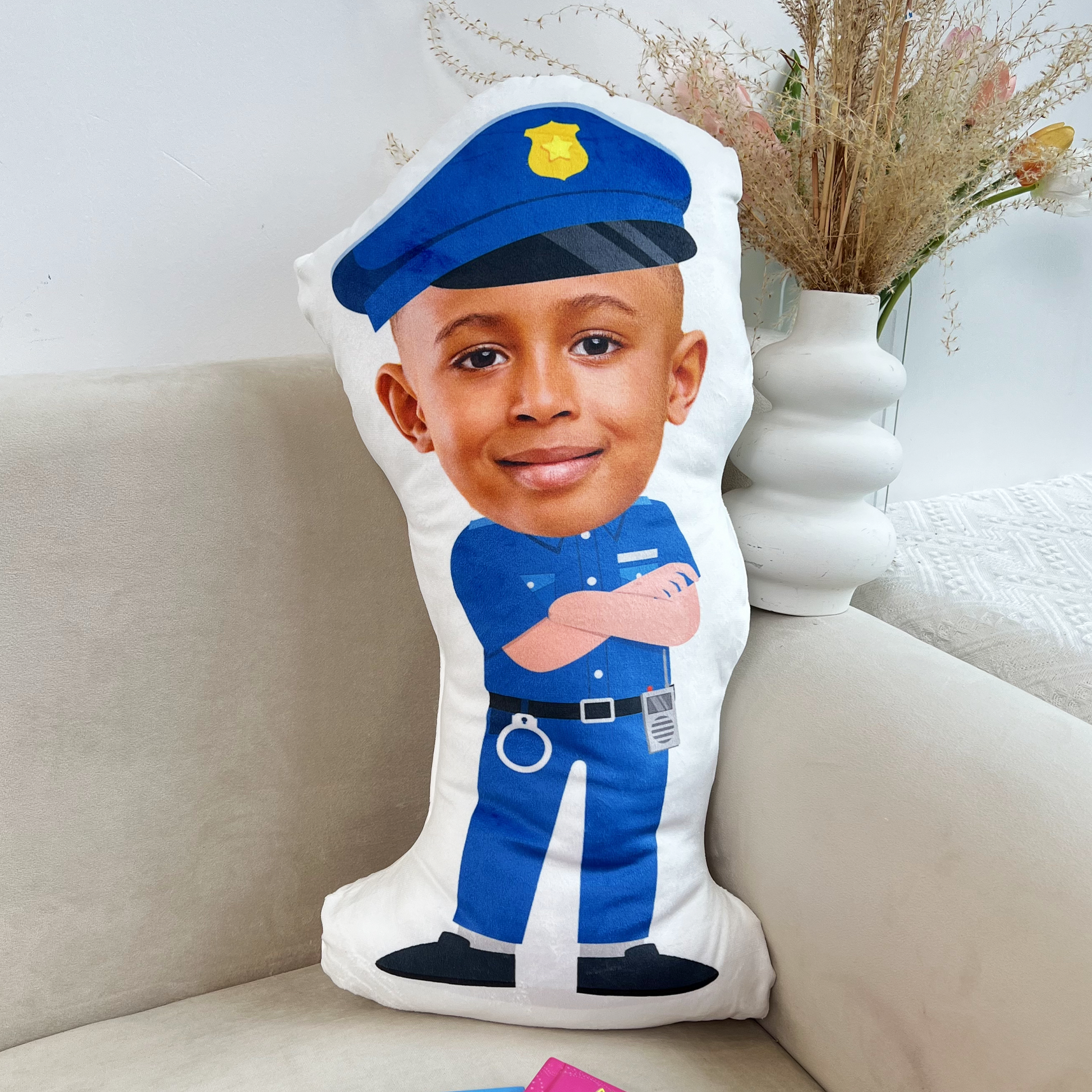 Police Kids Dream Jobs Sons Daughters - Personalized Photo Custom Shaped Pillow