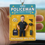 Policeman The Man The Myth The Legend - Personalized Photo Rear View Mirror Accessory