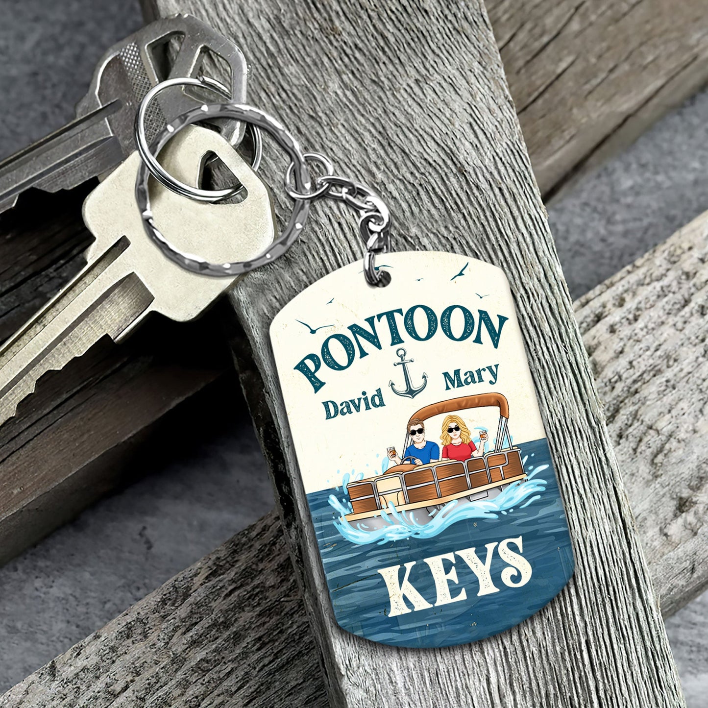 Pontoon Keys For Husband And Wife - Personalized Keychain