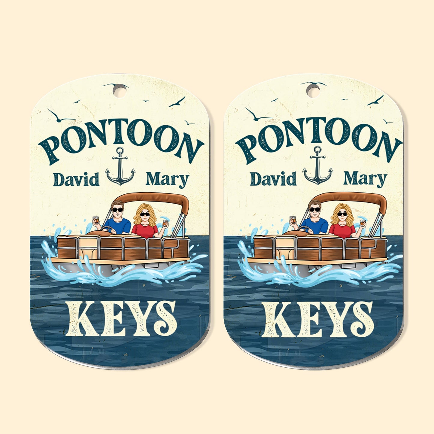 Pontoon Keys For Husband And Wife - Personalized Keychain